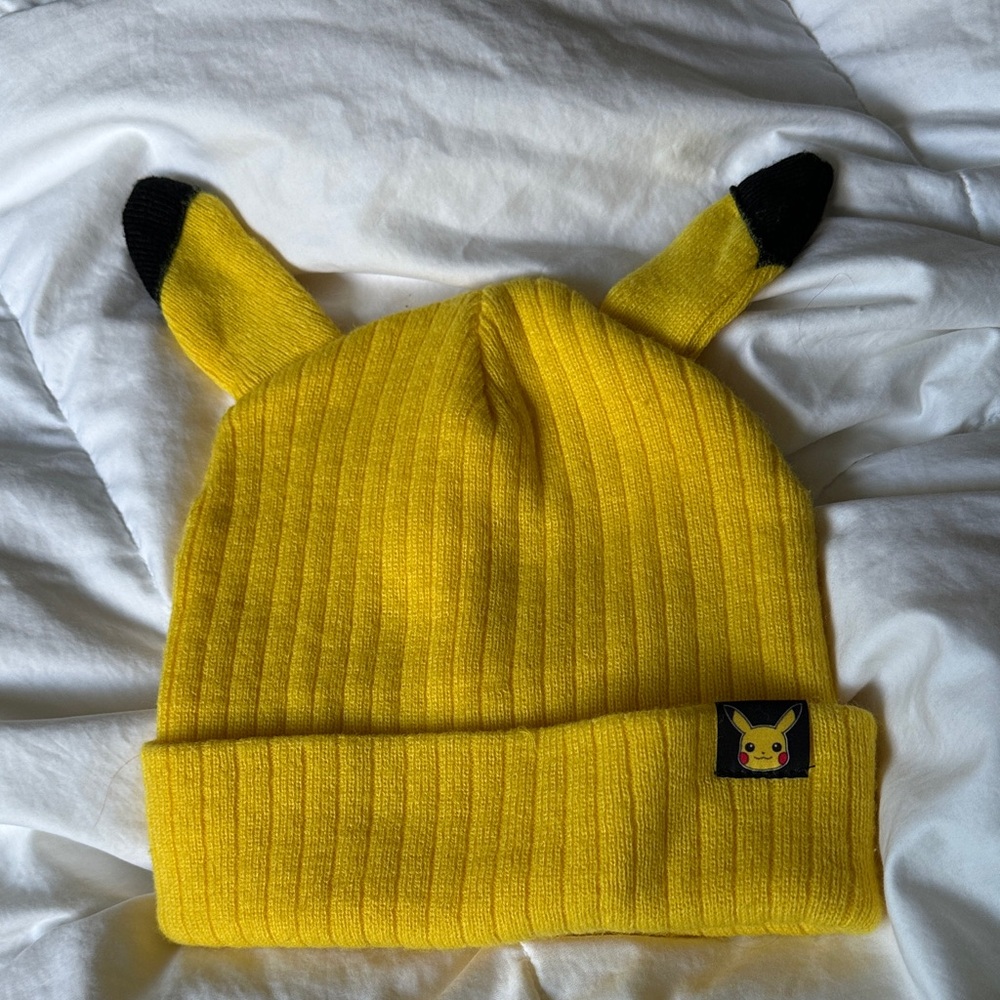 Bioworld Pokemon Pikachu Inspired Adult Unisex Yellow Cuff Beanie